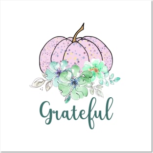 Grateful pumpkin pink Posters and Art